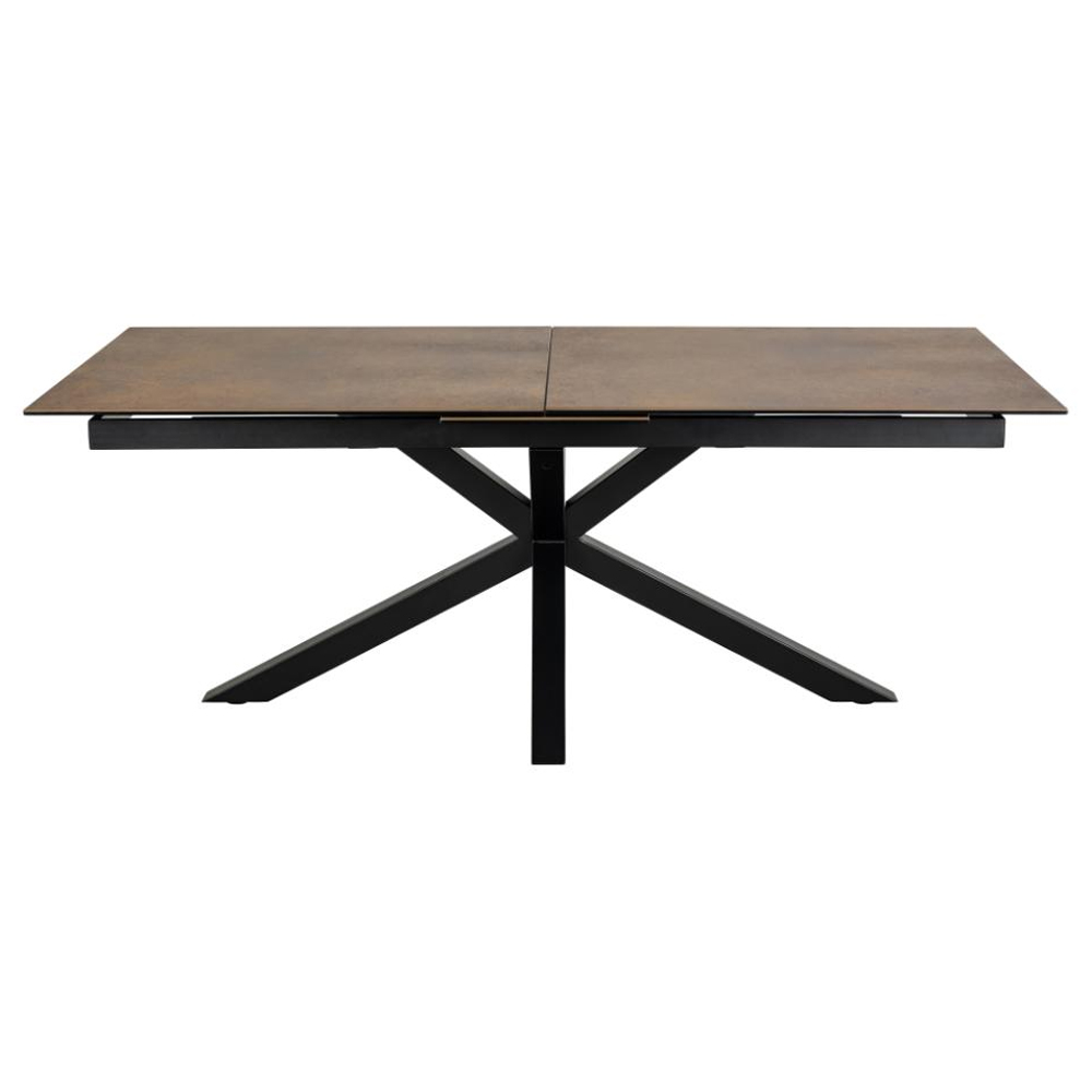 Hyeres Large Ceramic Extending Dining Table In Rusty Brown Lemco