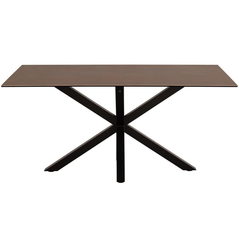 Hyeres Medium Ceramic Dining Table In Rusty Brown Lemco