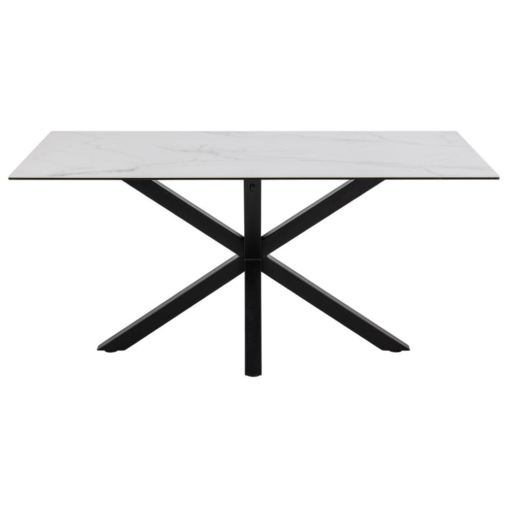 Hyeres Medium Ceramic Dining Table In White Akranes