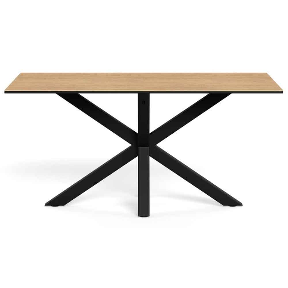 Hyeres Medium Ceramic Dining Table With Black Legs - Oak