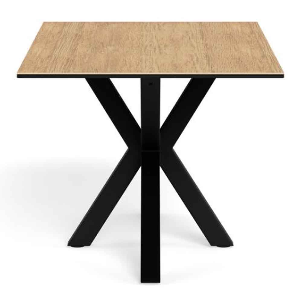 Hyeres Medium Ceramic Dining Table With Black Legs - Oak