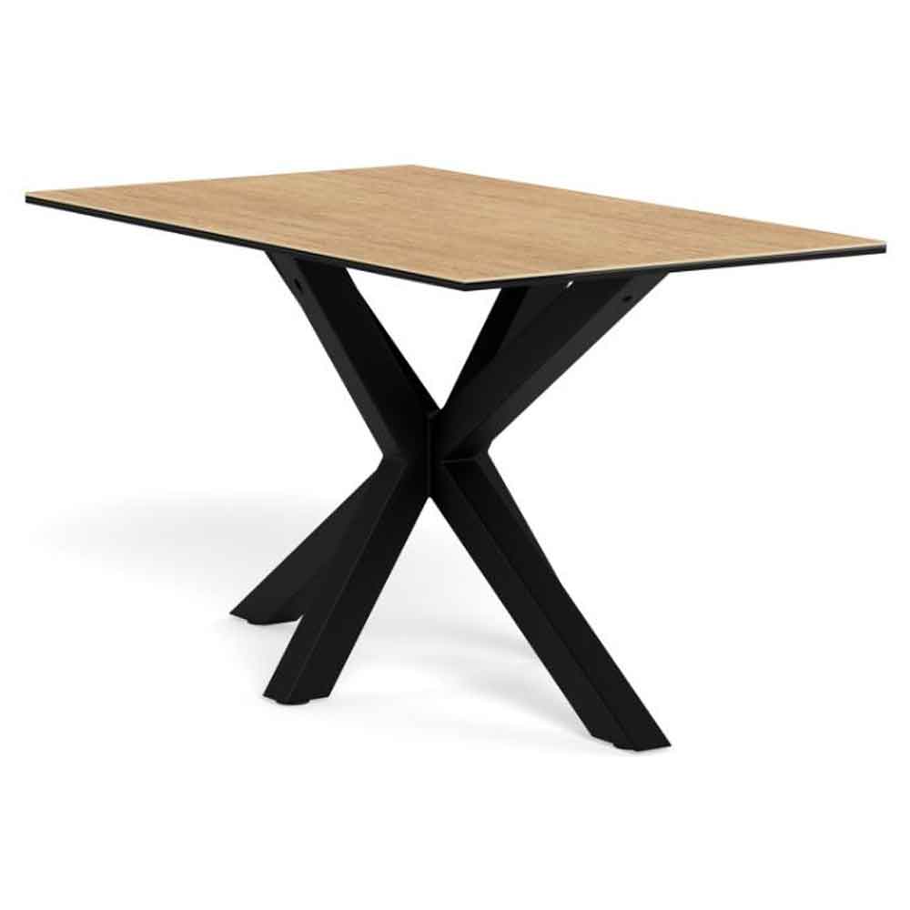 Hyeres Small Ceramic Dining Table With Black Legs - Wild Oak