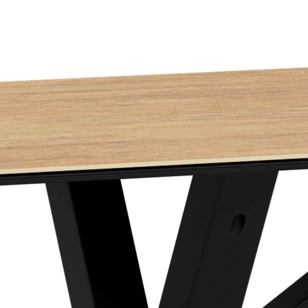 Hyeres Small Ceramic Dining Table With Black Legs - Wild Oak