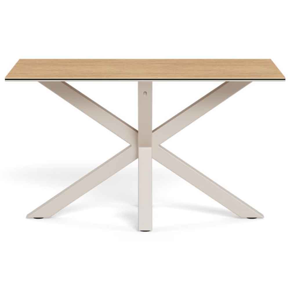 Hyeres Small Ceramic Dining Table With Grey Legs - Oak