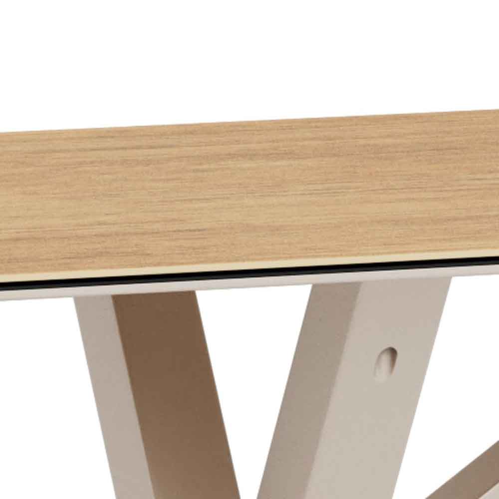 Hyeres Small Ceramic Dining Table With Grey Legs - Oak