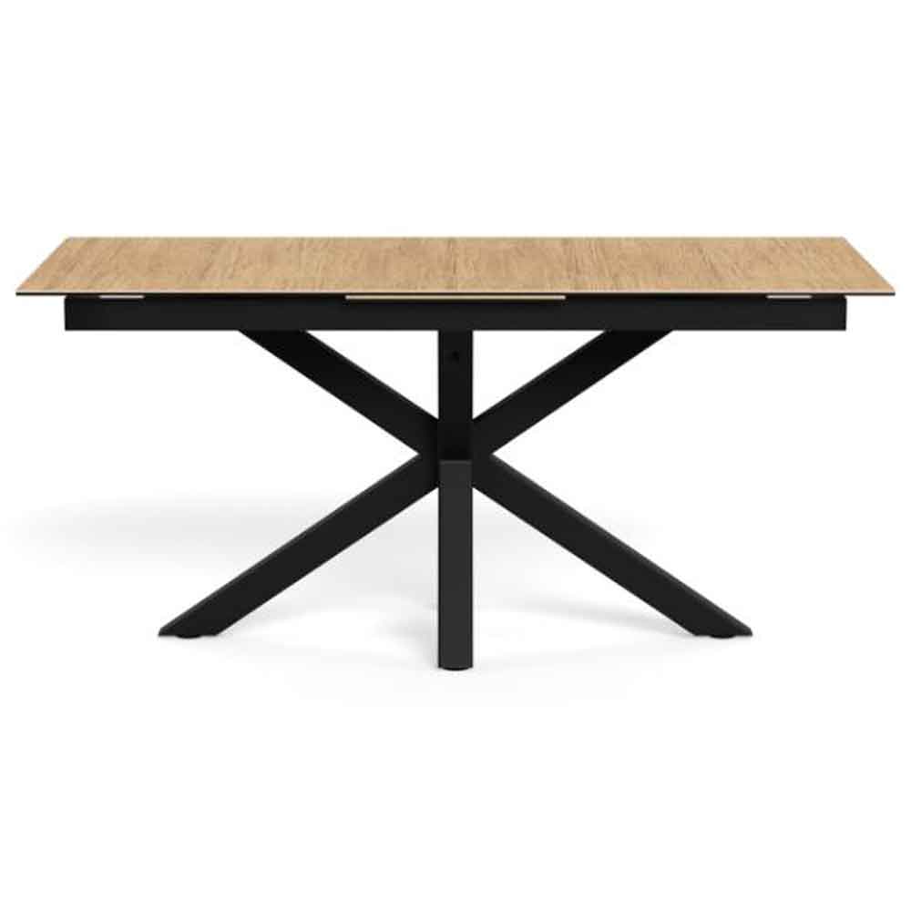 Hyeres Small Ceramic Extending Dining Table With Black Legs - Oak