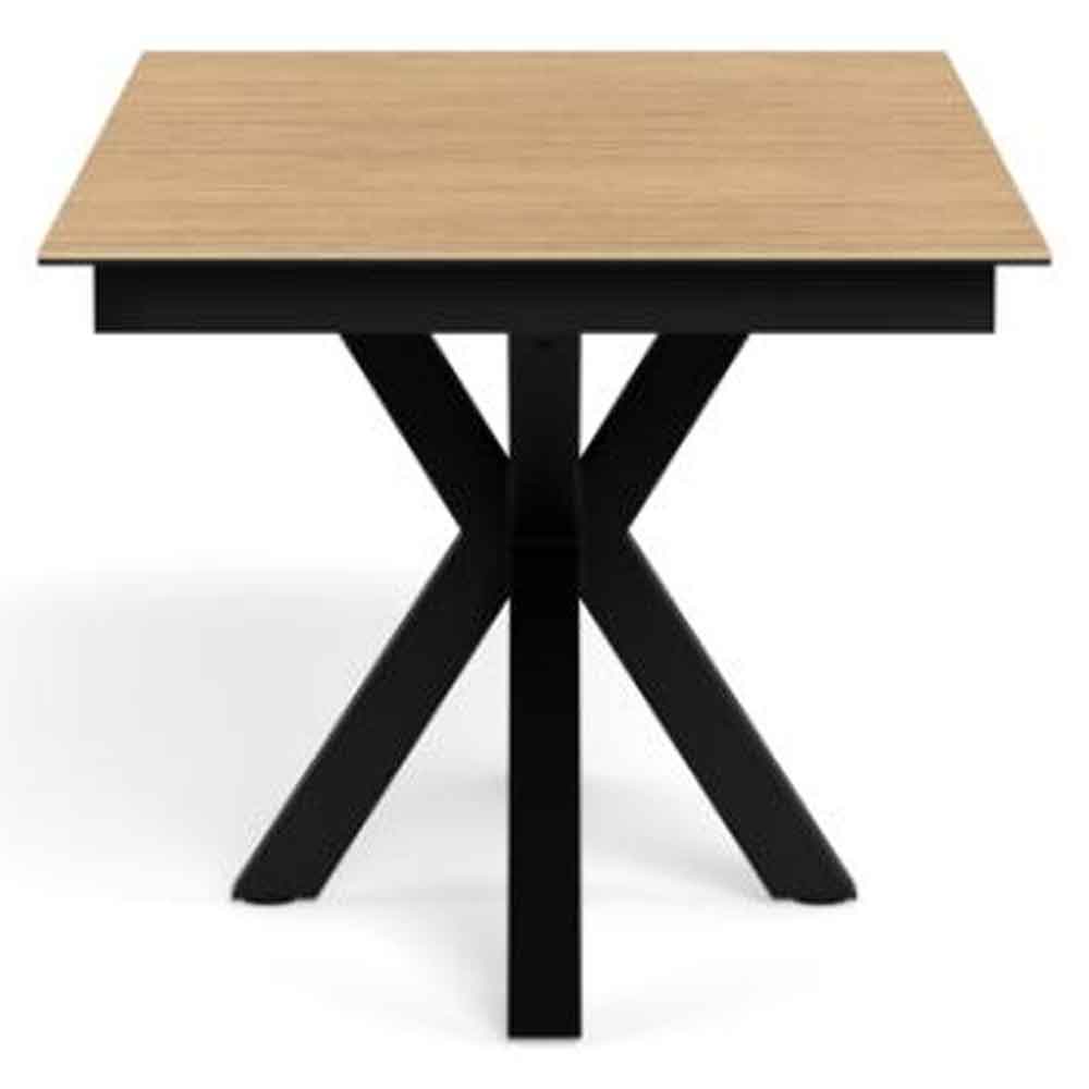 Hyeres Small Ceramic Extending Dining Table With Black Legs - Oak