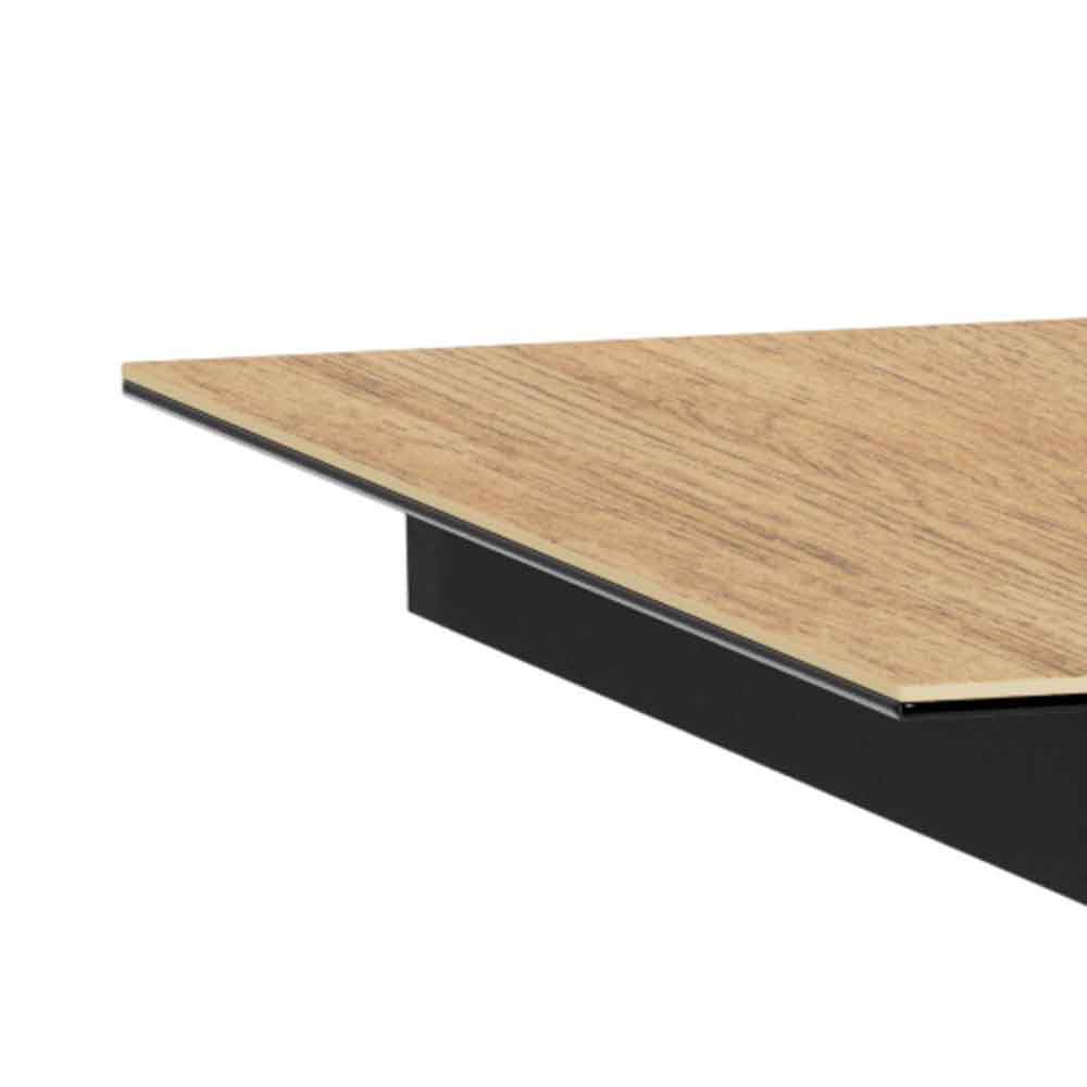 Hyeres Small Ceramic Extending Dining Table With Black Legs - Oak