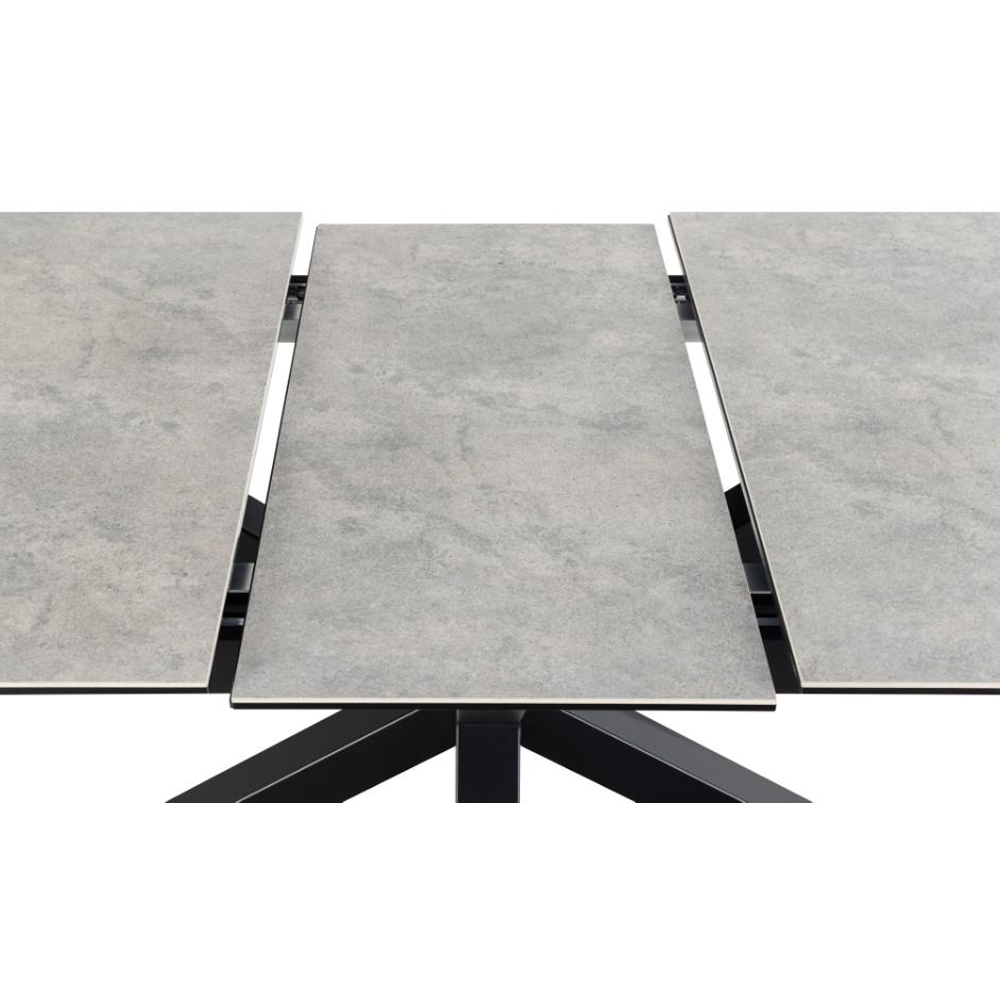 Hyeres Small Ceramic Extending Dining Table In Grey Anista