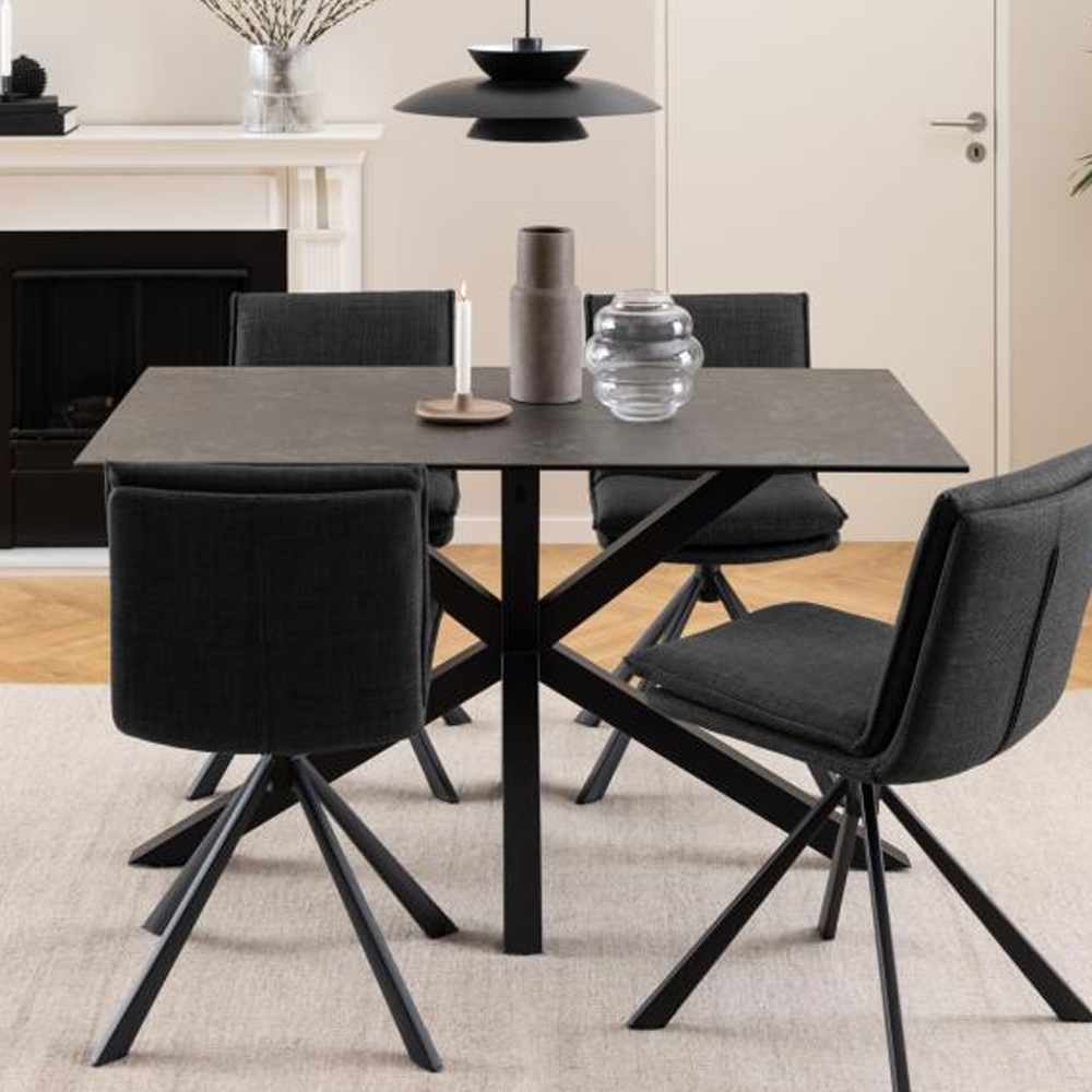 Hyeres Small Ceramic Dining Table In Black Fairbanks