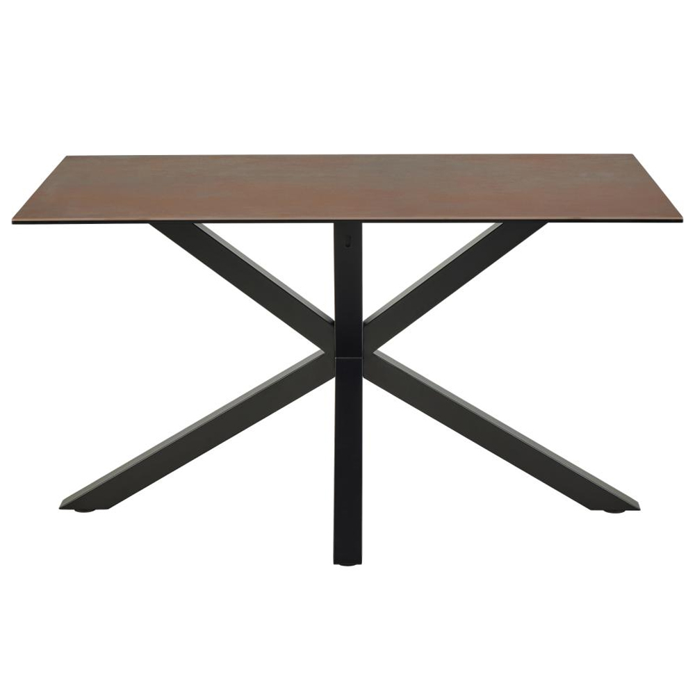 Hyeres Small Ceramic Dining Table In Rusty Brown Lemco