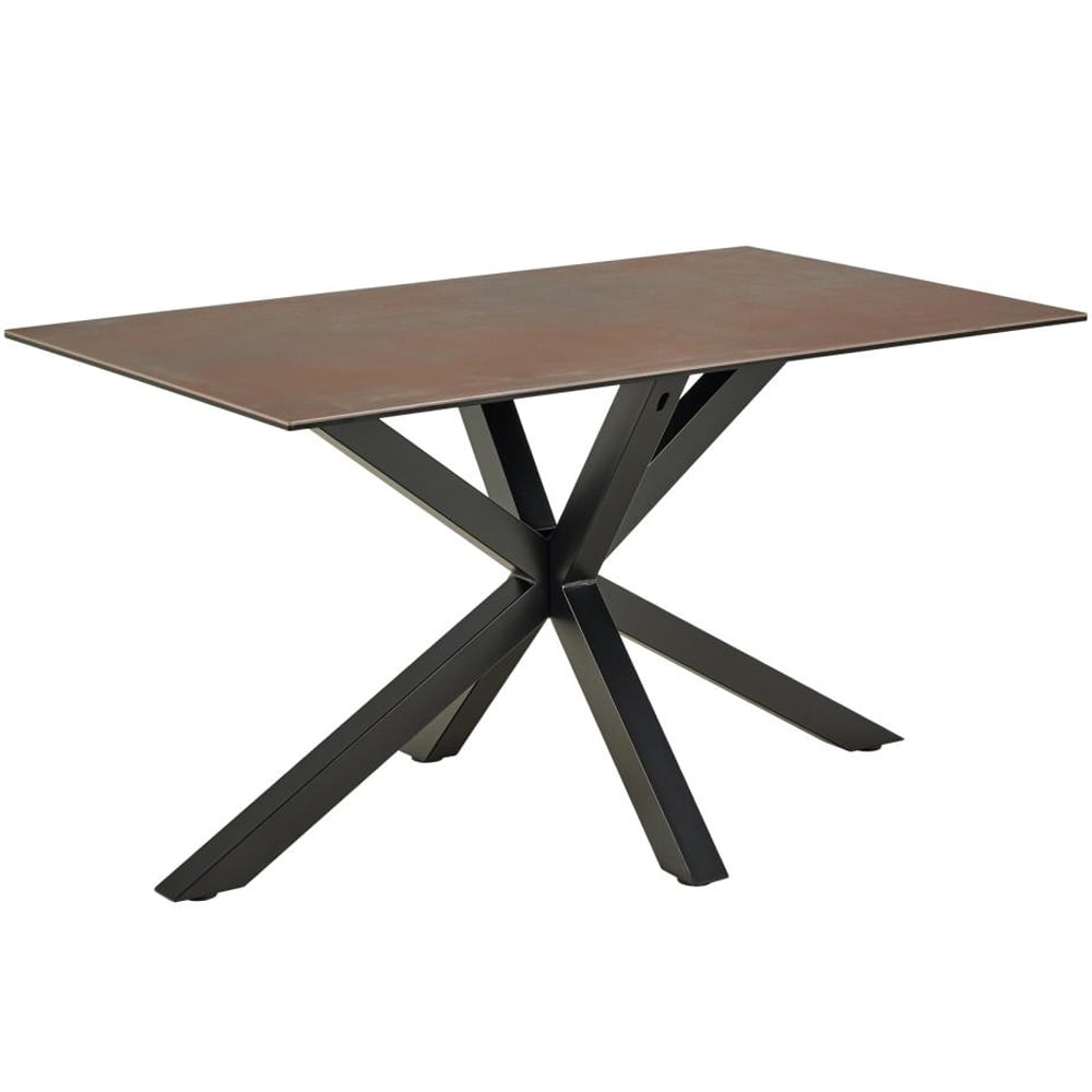 Hyeres Small Ceramic Dining Table In Rusty Brown Lemco