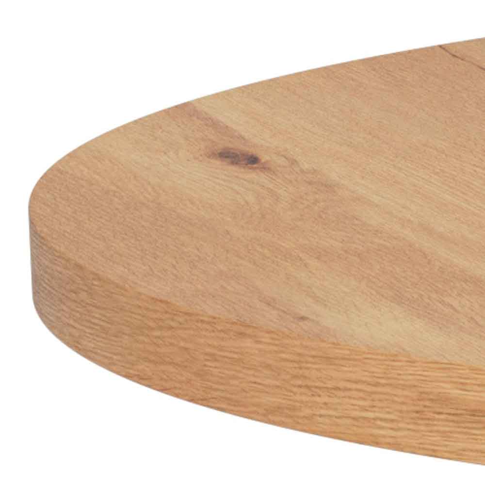 Hyeres Wooden Round Extending Dining Table With Black Legs - Wild Oak