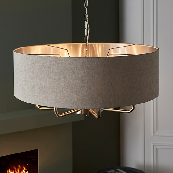 Hyesan Charcoal 8 Lights Ceiling Pendant Light In Brass