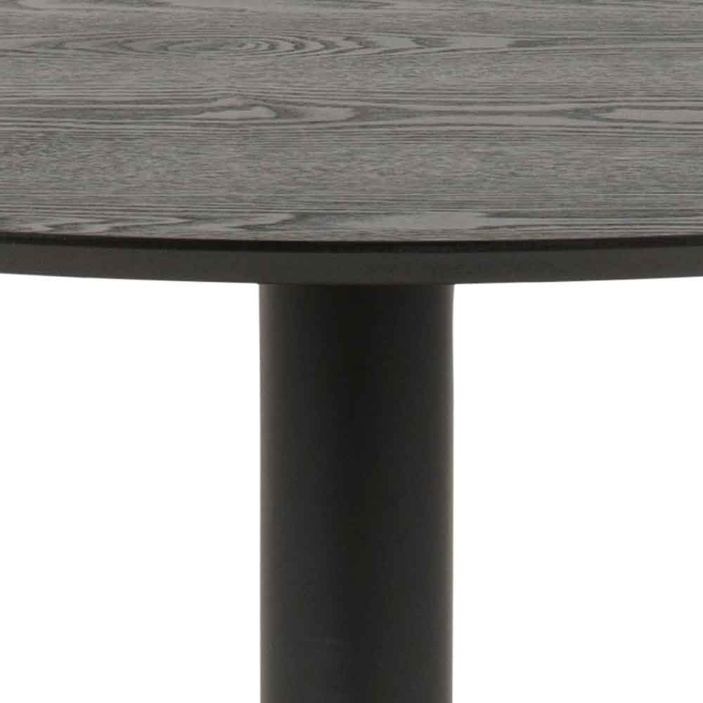 Ibika Large Wooden Round Dining Table With Black Base - Ash Black