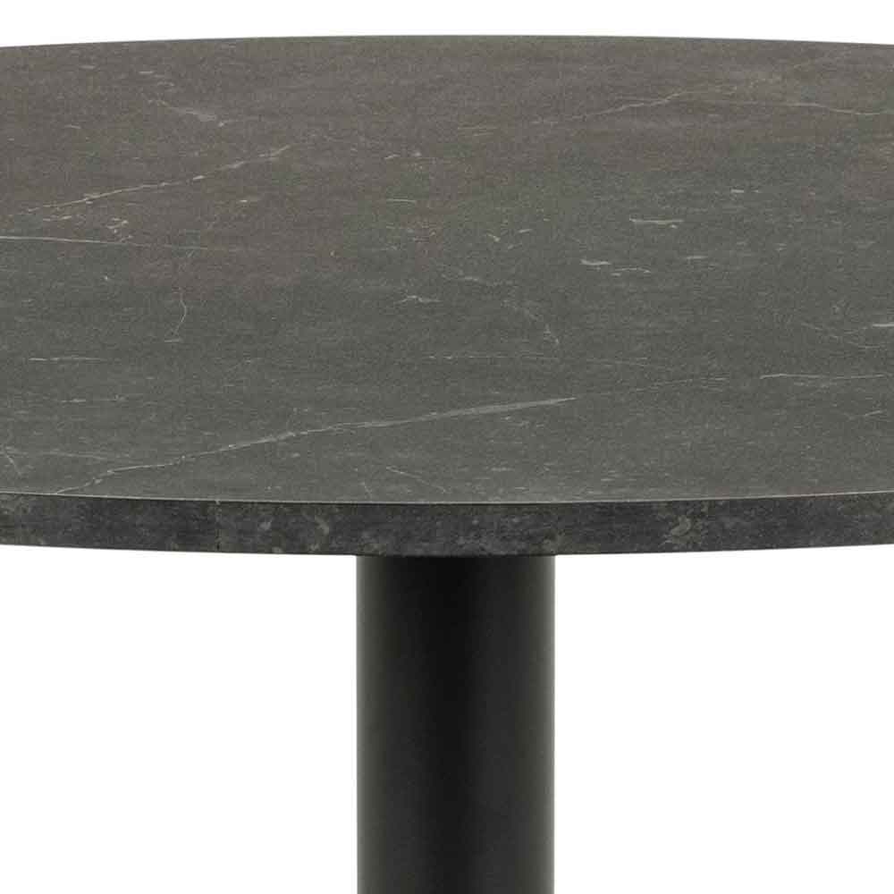 Ibika Large Wooden Round Dining Table With Black Base - Melamine Black