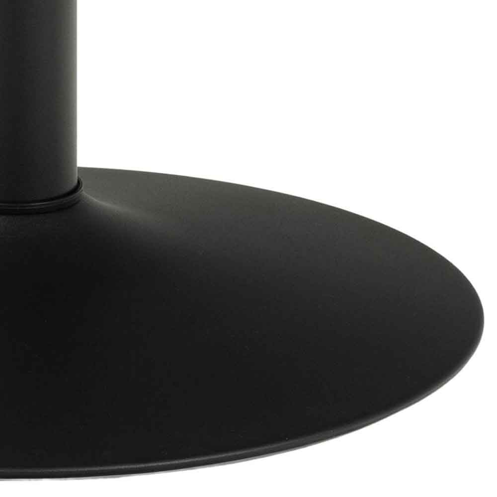 Ibika Large Wooden Round Dining Table With Black Base - Melamine Black
