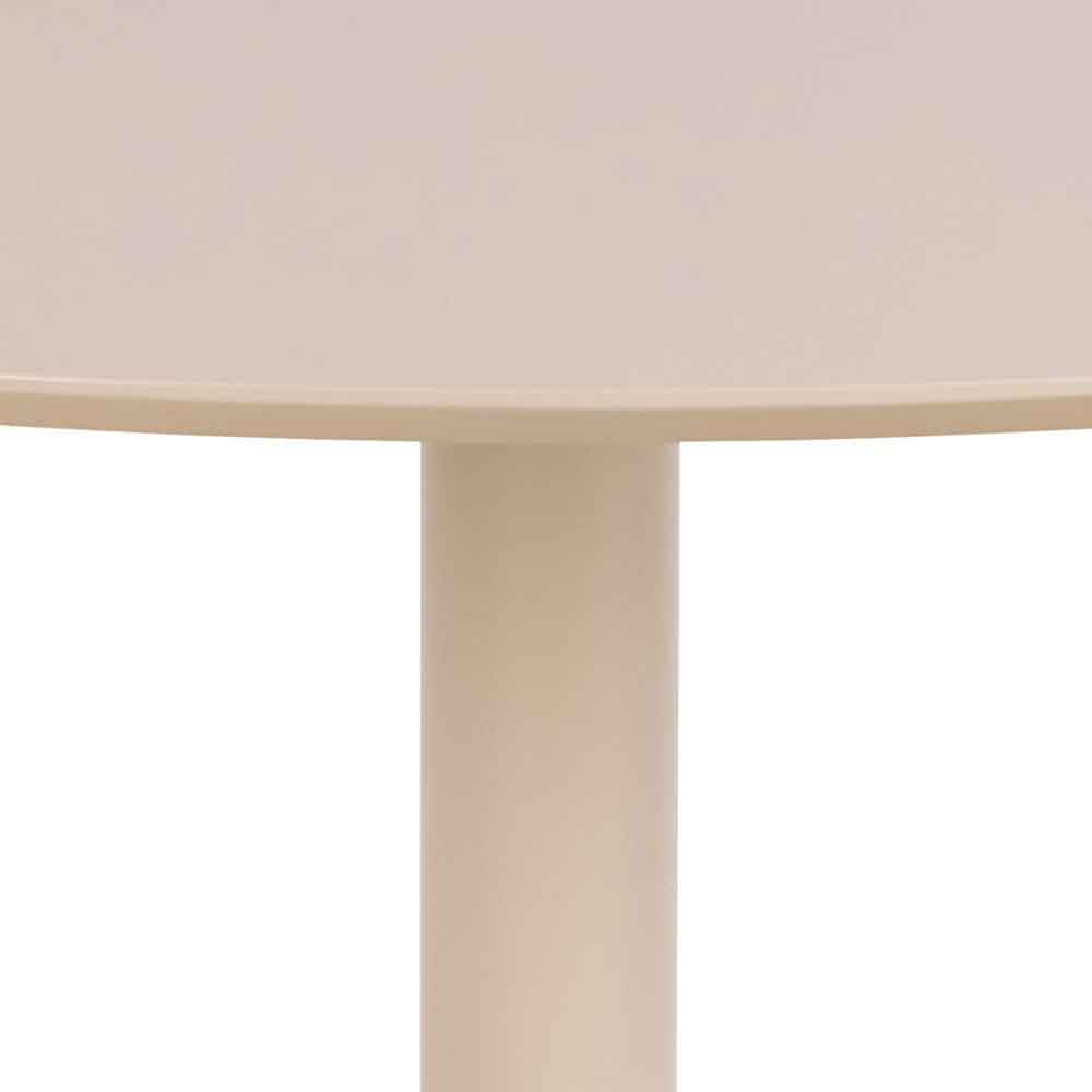 Ibika Large Wooden Round Dining Table With Metal Base - Beige
