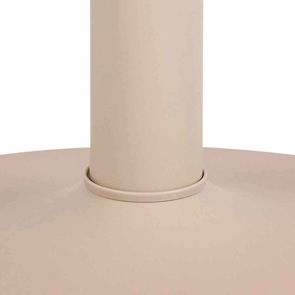 Ibika Large Wooden Round Dining Table With Metal Base - Beige