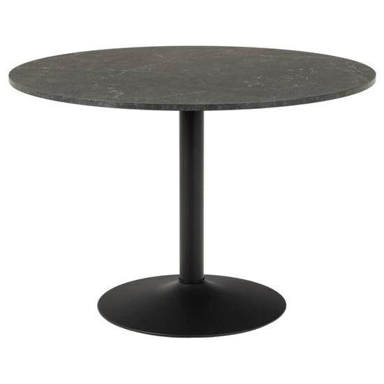 Photo of Ibika melamine dining table round with metal base in black