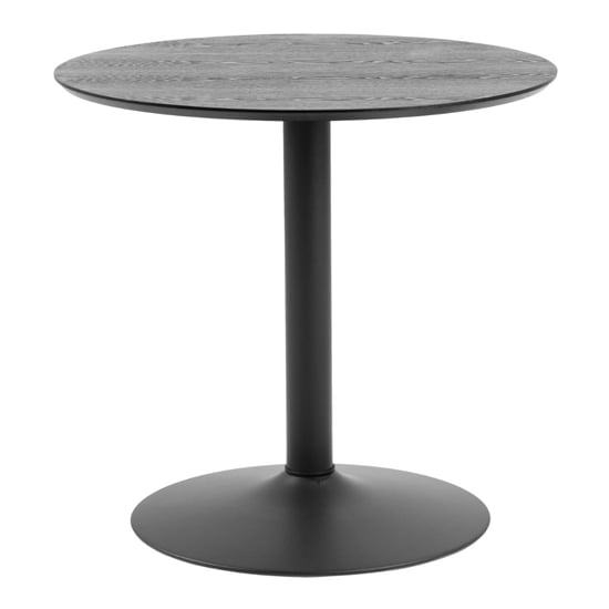 Read more about Ibika round wooden bar table in ash black with black base