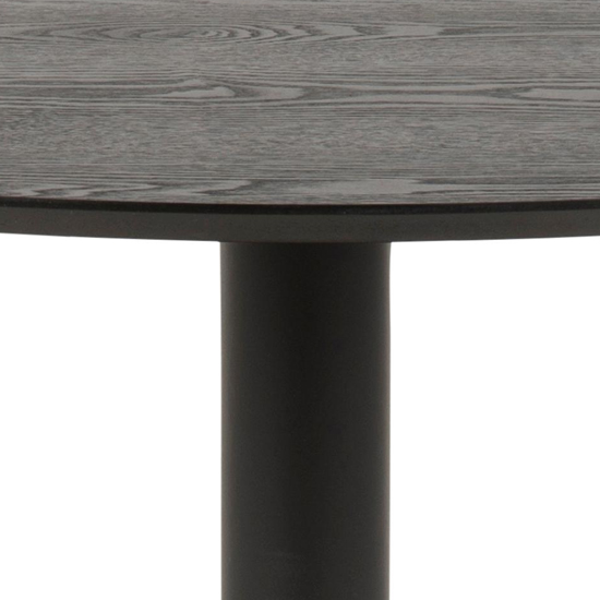 Ibika Round Wooden Dining Table In Ash Black With Black Base_2
