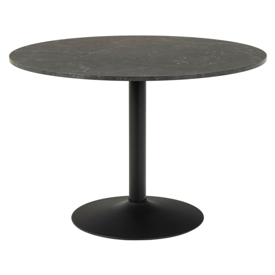 Ibika Round Wooden Dining Table In Matt Black Marble Effect_1