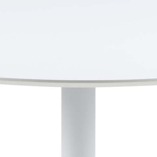 Ibika Round Wooden Dining Table In White With White Base_2