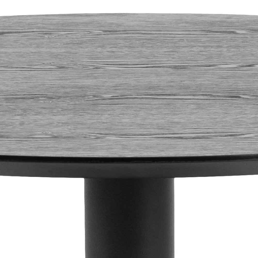 Ibika Small Wooden Round Dining Table With Black Base - Ash Black