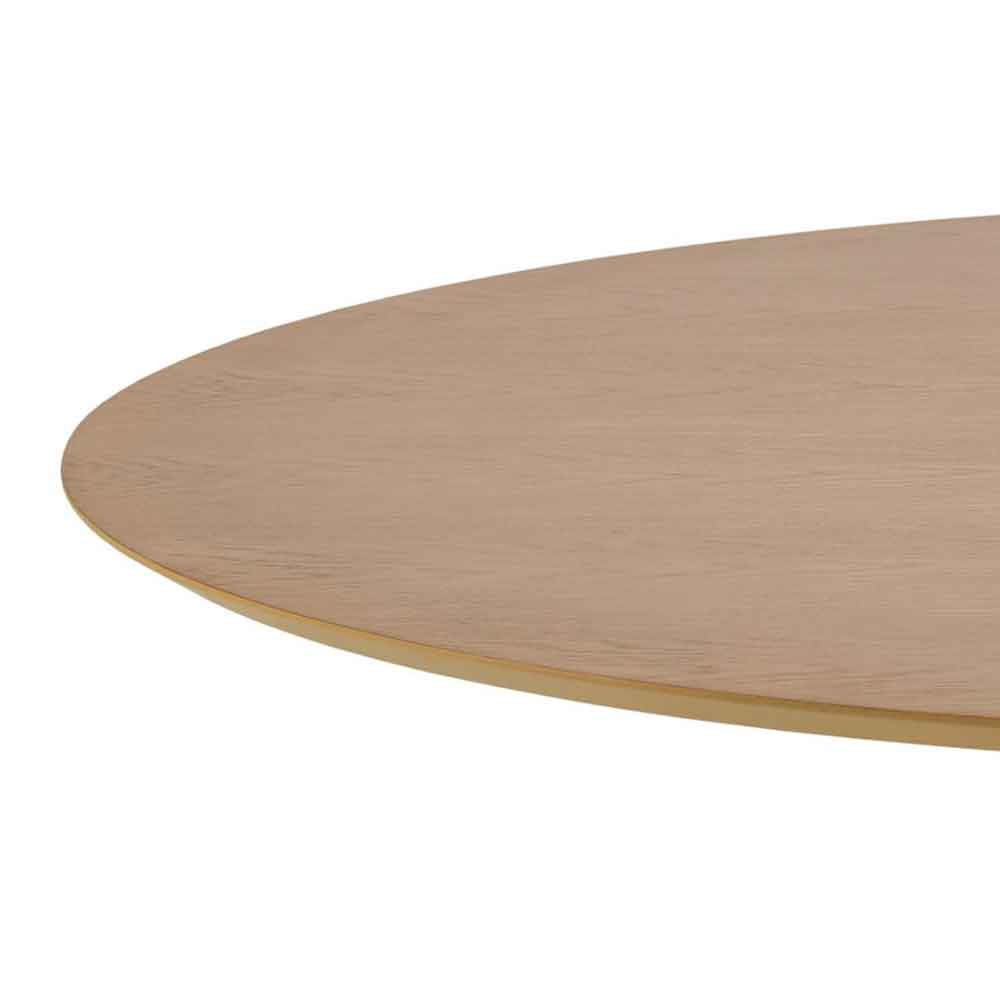 Ibika Small Wooden Round Dining Table With Chrome Base - Oak