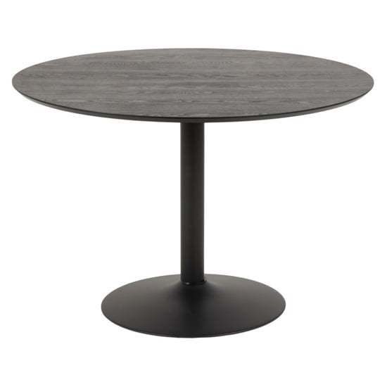 Ibika Wooden Dining Table Round With Metal Base In Black