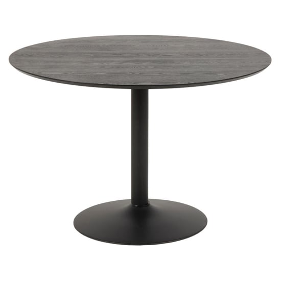 Product photograph of Ibika Wooden Dining Table Round With Metal Base In Black from Furniture in Fashion