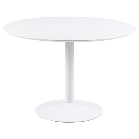 Photo of Ibika wooden dining table round with metal base in white