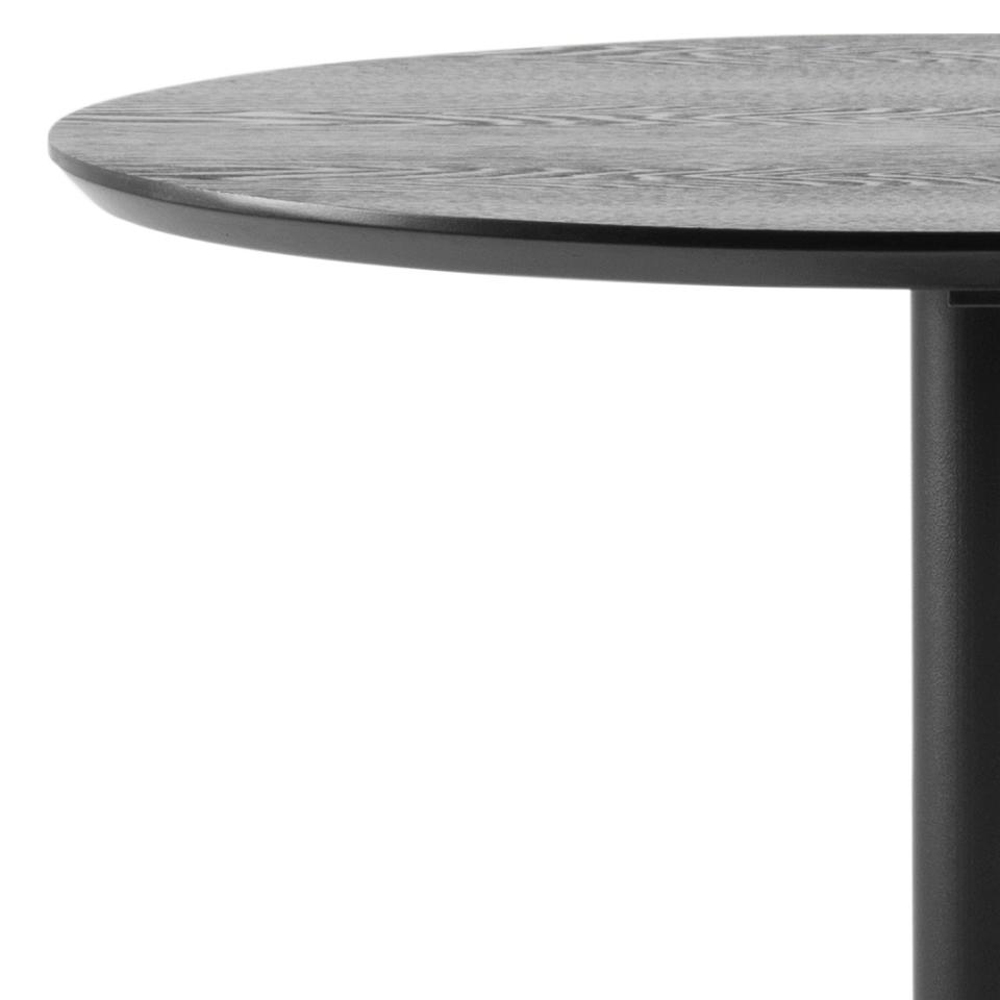 Ibika Wooden Round Bar Table With Metal Base In Matt Black