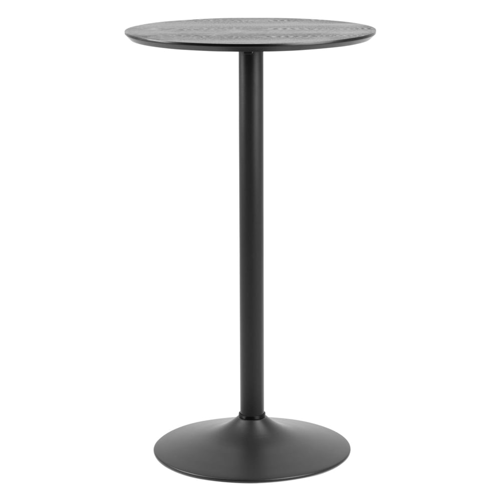 Ibika Wooden Round Bar Table With Metal Base In Matt Black