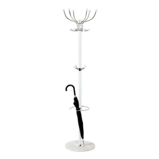Product photograph of Ibiza Metal Coat Stand With Umbrella Holder In Chrome And Black from Furniture in Fashion