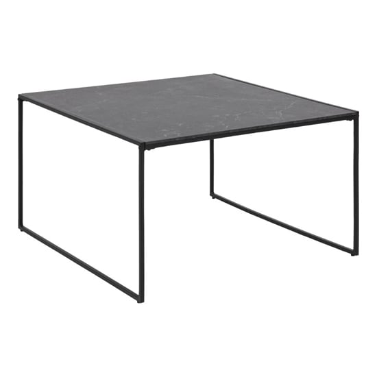 Ibiza Wooden Coffee Table Square In Black Marble Effect