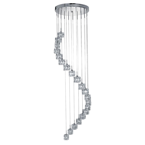 Product photograph of Ice Cube Led 20 Lights Pendant Light In Chrome from Furniture in Fashion