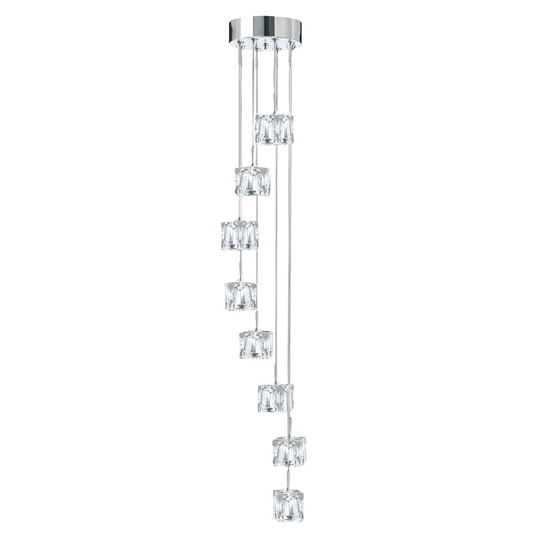 Read more about Ice cube led 8 lights multi drop pendant light in chrome