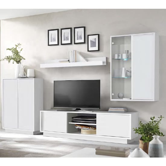 Product photograph of Iconic High Gloss Living Room Furniture Set In White With Led from Furniture in Fashion