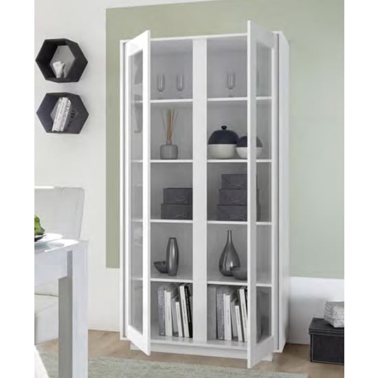 Iconic Wooden Display In White High Gloss Furniture in Fashion