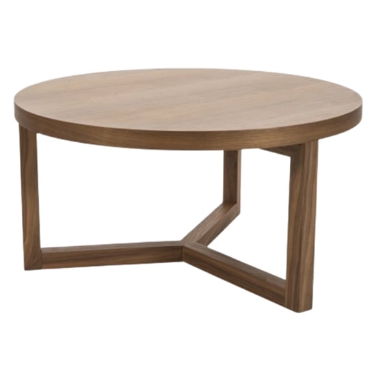 Product photograph of Iden Wooden Coffee Table Round In Walnut from Furniture in Fashion