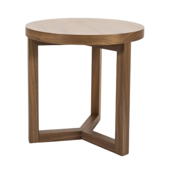 Iden Wooden Lamp Table Round In Walnut
