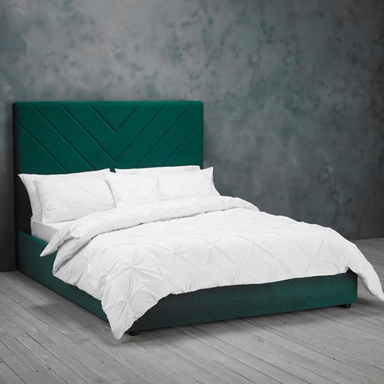 Read more about Idling velvet double bed in forest green