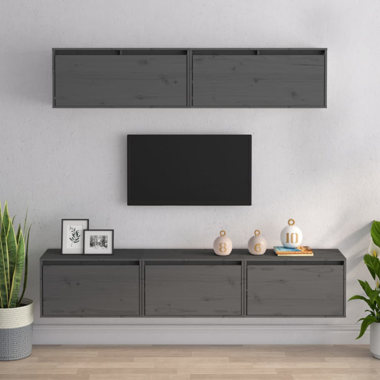 Read more about Idonia solid pinewood entertainment unit in grey