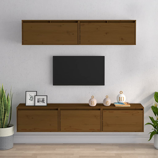 Read more about Idonia solid pinewood entertainment unit in honey brown