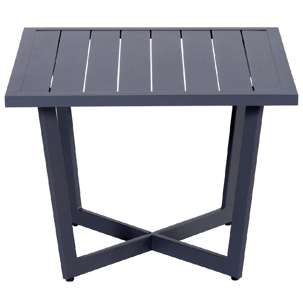 Idriya Large Aluminium Garden Side Table In Black