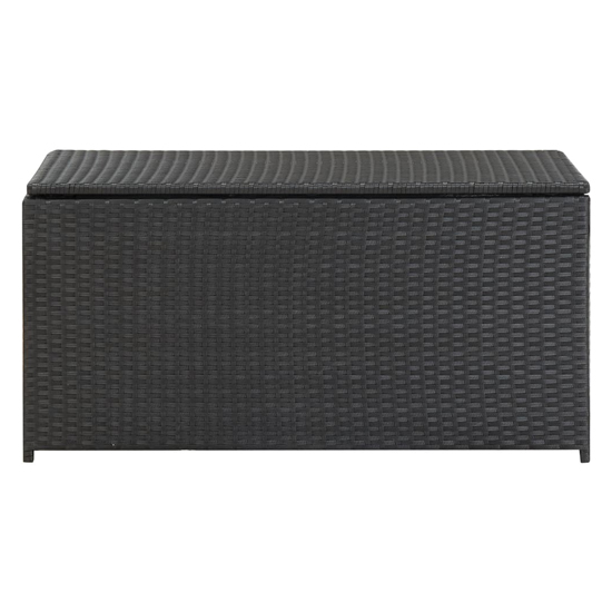 Ijaya 100cm Poly Rattan Garden Storage Box In Black