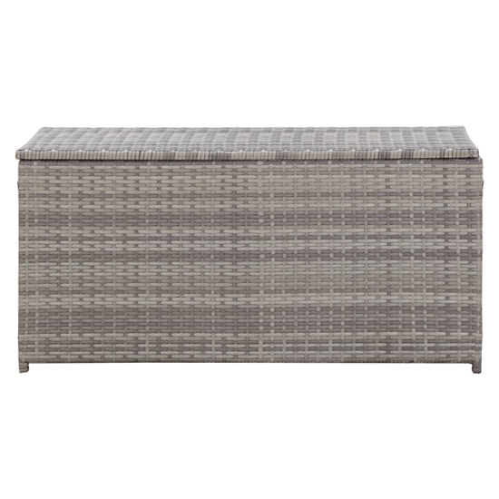 Ijaya 100cm Poly Rattan Garden Storage Box In Grey