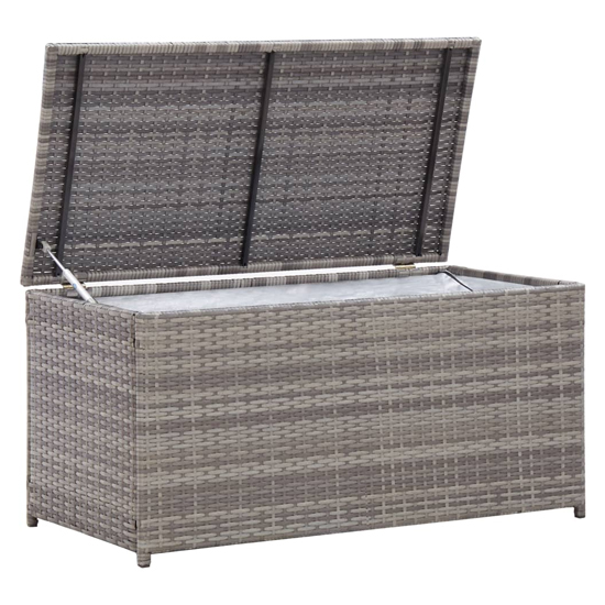 Product photograph of Ijaya 100cm Poly Rattan Garden Storage Box In Grey from Furniture in Fashion